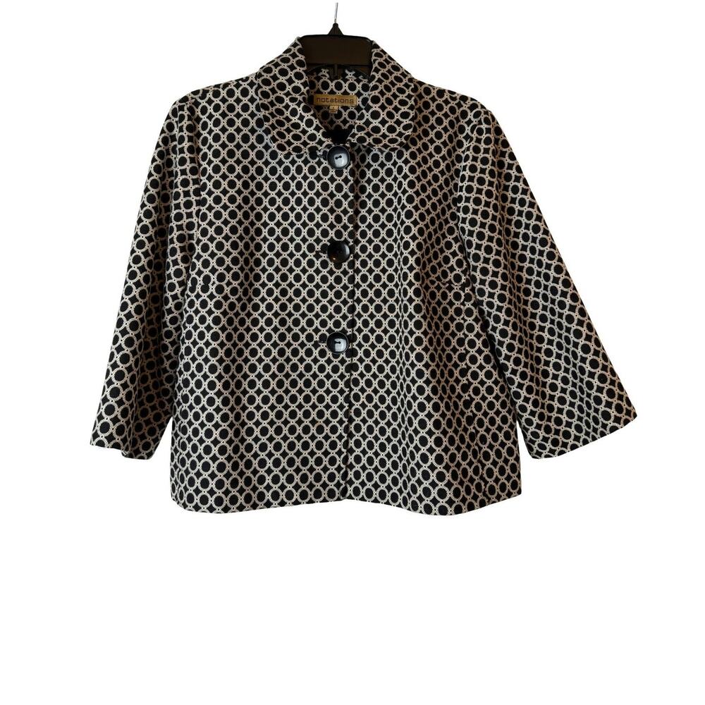 Notations Vintage Retro Blazer Black and Cream Size Large